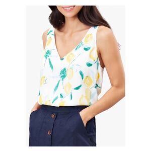 Joules Lemon Tree Print Kyra Tank Blouse Sz.10 NWT